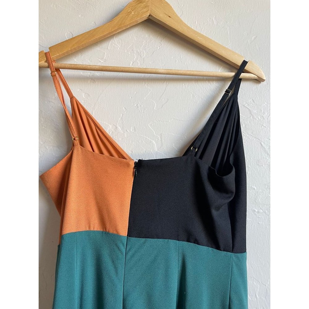 Hutch Colorblock Maxi Dress in Teal, Black & Rust - Picture 6 of 8